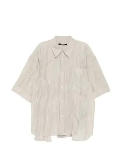 SONGZIO chest pocket textured shirt - Neutrals