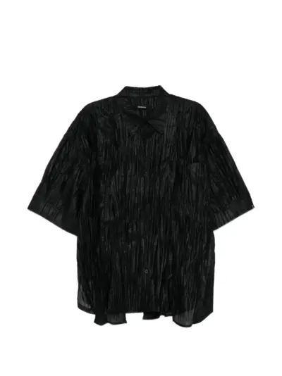SONGZIO crinkled short-sleeve shirt - Black