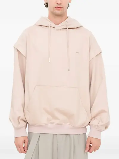 SONGZIO embroidered layered hoodie - Neutrals