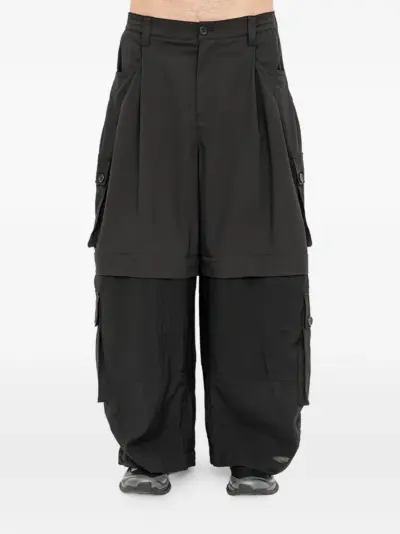 SONGZIO multi-pocket layered cargo pants - Black
