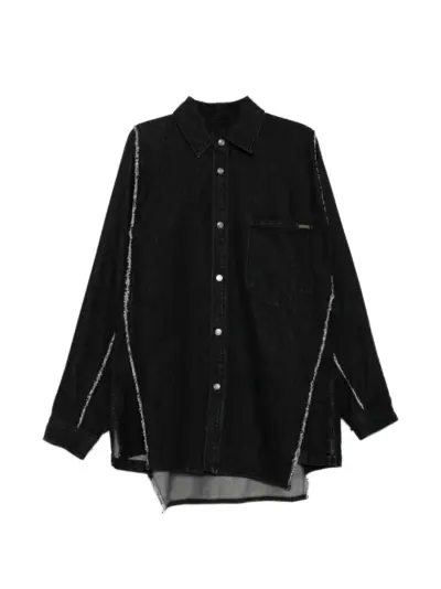 SONGZIO polyptych embroidered denim shirt - Black