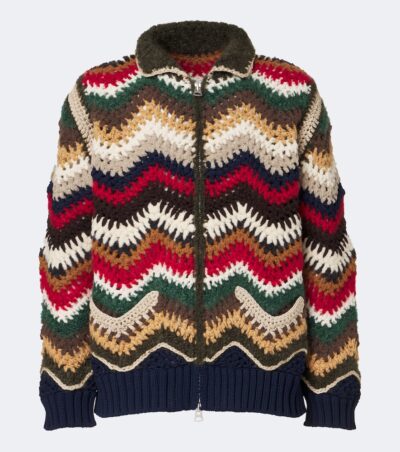 Sacai Chevron crochet blouson jacket