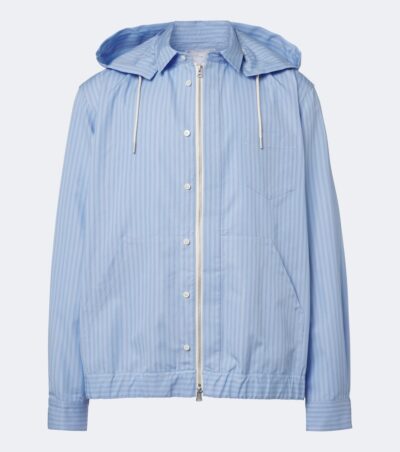 Sacai Striped cotton-blend jacket