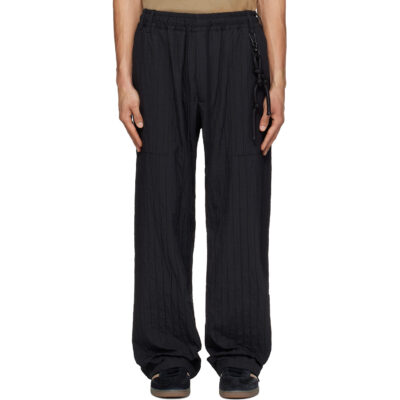 Song for the Mute Black Wide Weave Stripe Gym Track Pants