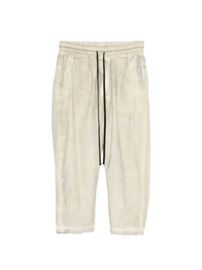 Thom Krom drawstring-waist cropped trousers - Neutrals