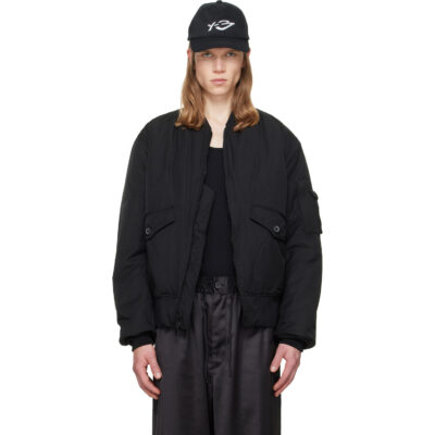 Y-3 Black Cargo Bomber Jacket