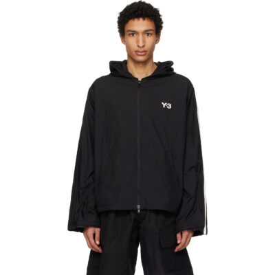 Y-3 Black Nylon Wired 3 Stripes Track Jacket
