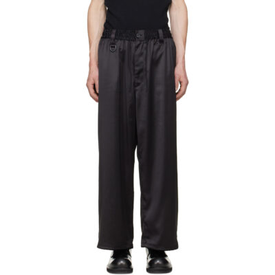 Y-3 Black Satin Gradient 3-Stripes Track Pants