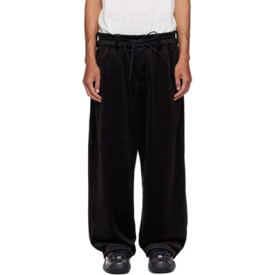 Y-3 Black Velvet Corduory Track Pants