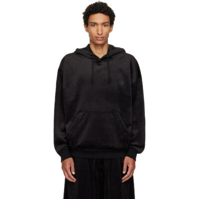 Y-3 Black Velvet Corduroy Hoodie