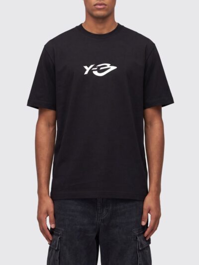 Y-3 Cotton Crewneck T-Shirt with Contrast Logo Print on the Back