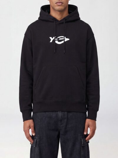 Y-3 Cotton Hoodie with Drawstring and Kangaroo Pocket
