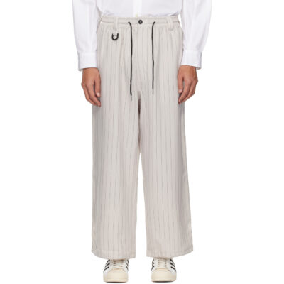 Y-3 Gray Pinstripe Sport Uniform Track Pants