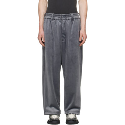 Y-3 Gray Velvet Corduroy Track Pants