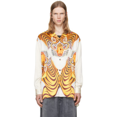 Y-3 Yellow Satin Graphic Shirt