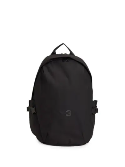 Y-3 buckle-detail logo-print backpack - Black