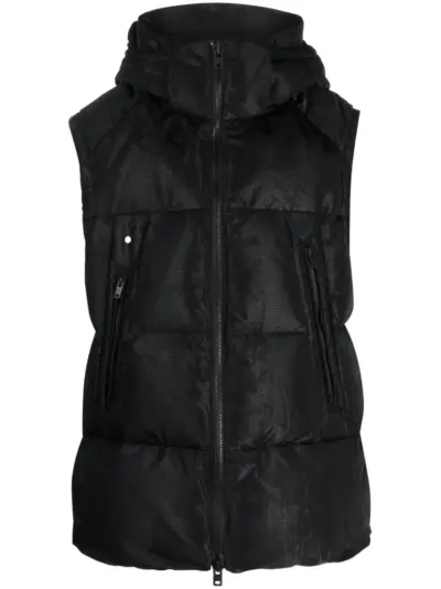 Y-3 graphic-print padded gilet - Black