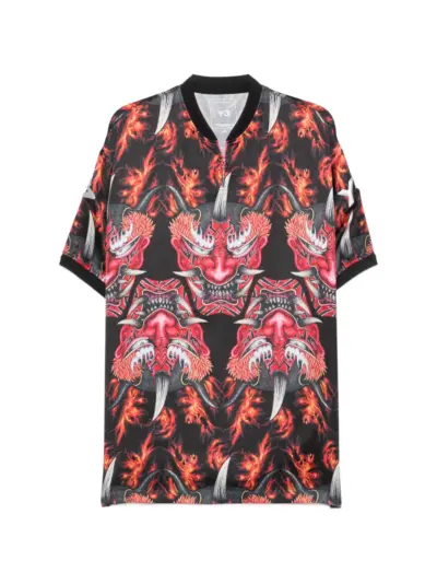 Y-3 graphic-print short-sleeve top - Black