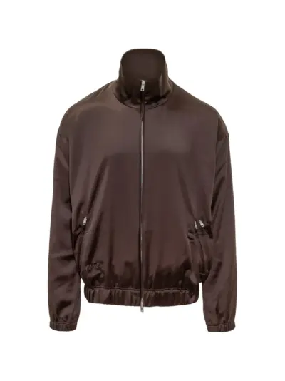 Y-3 high-neck bomber jacket - Brown