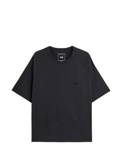 Y-3 logo-print raglan-sleeve T-shirt - Black