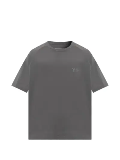 Y-3 logo-print raglan-sleeve T-shirt - Grey