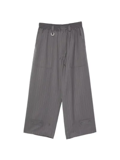 Y-3 pinstripe-pattern trousers - Grey