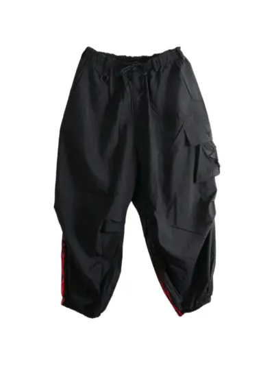 Y-3 side-stripe wide-leg track pants - Black