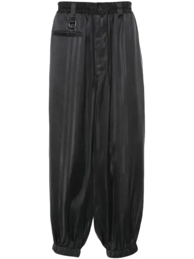 Y-3 striped tapered trousers - Black
