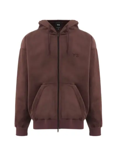Y-3 x Adidas logo-print zip-up hoodie - Red