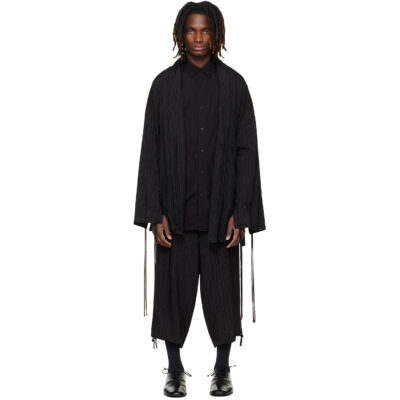 YOHJI YAMAMOTO Black Thin Stripe Jacket