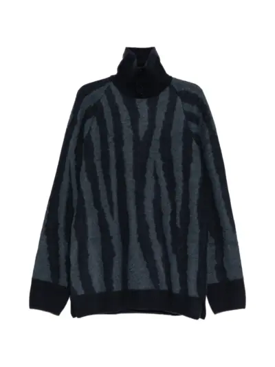 Yohji Yamamoto 7G striped sweater - Black