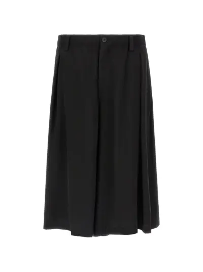 Yohji Yamamoto 8 Tuck elasticated pleated oversized trousers - Black