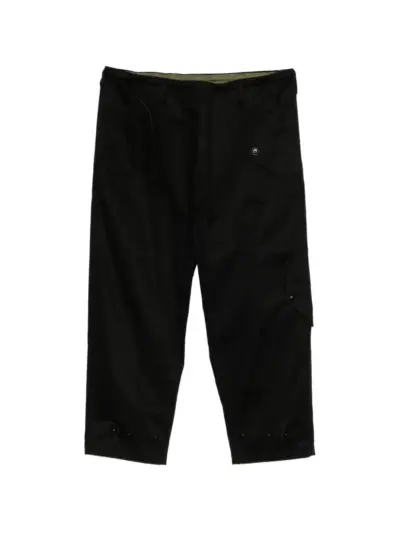 Yohji Yamamoto chino flap pocket drawstring pants - Black