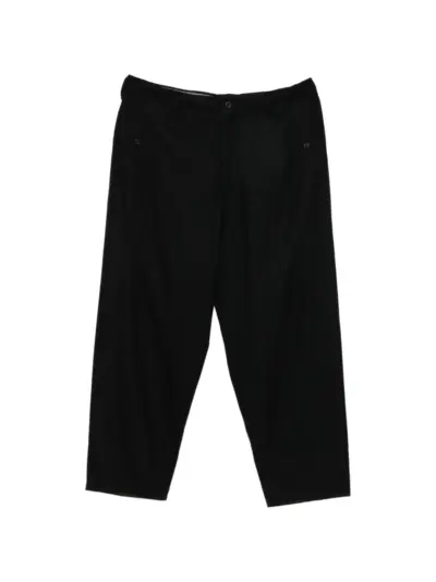 Yohji Yamamoto flannel side-dart trousers - Black