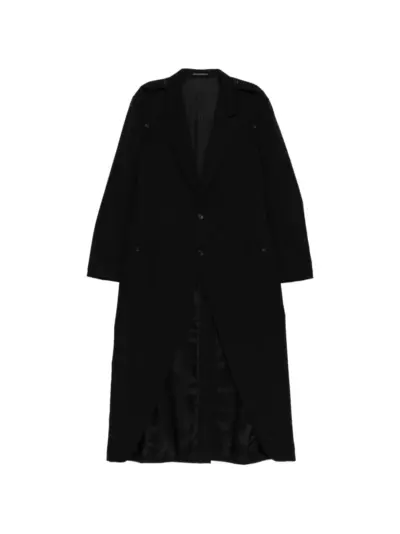 Yohji Yamamoto gabardine coat - Black