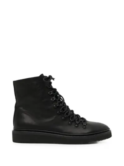 Yohji Yamamoto leather trekking boots - Black