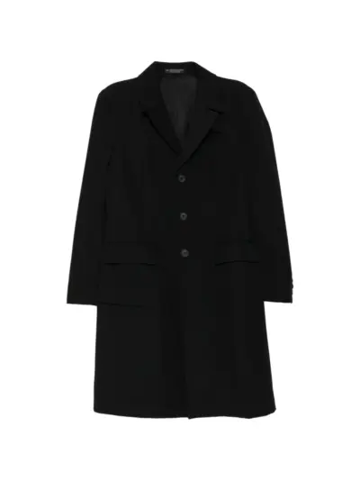 Yohji Yamamoto single-breasted notched-lapel coat - Black