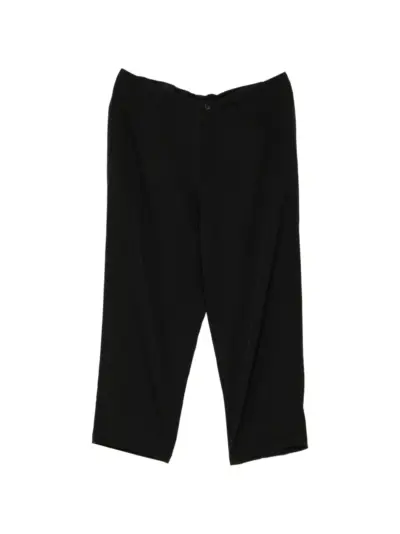 Yohji Yamamoto wool gabardine side-tuck trousers - Black