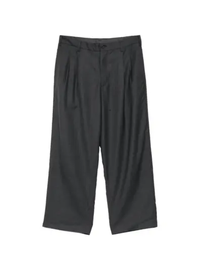Yohji Yamamoto wool pleated trousers - Grey