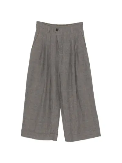 Ziggy Chen check-pattern trousers - Grey