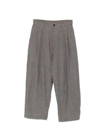 Ziggy Chen check-pattern trousers - Grey
