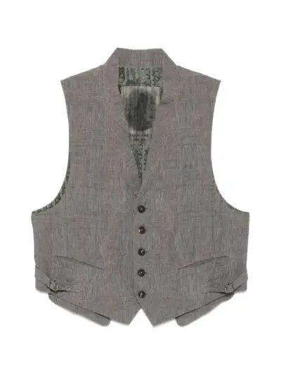 Ziggy Chen check-pattern waistcoat - Grey