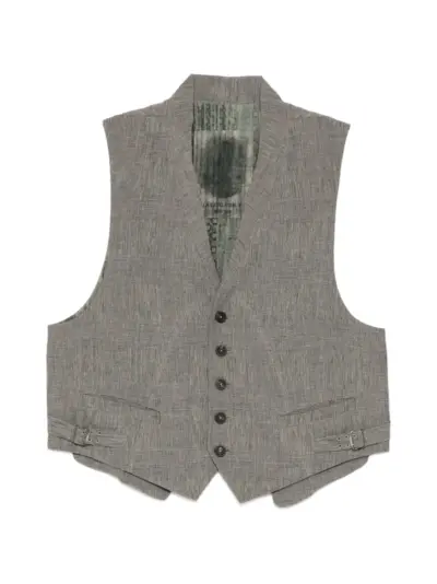Ziggy Chen checked waistcoat - Grey