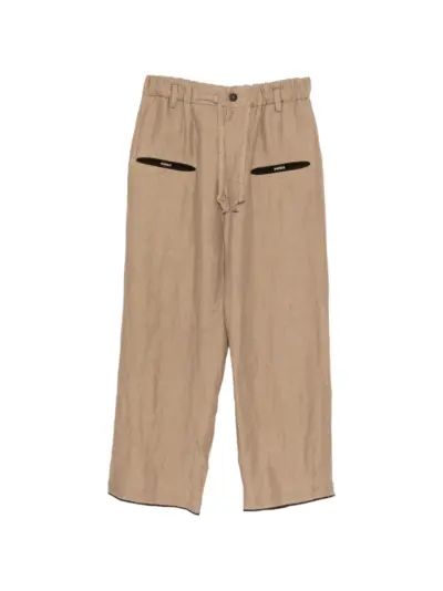 Ziggy Chen drawstring-waist trousers - Brown