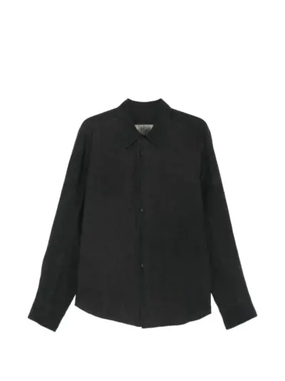 Ziggy Chen layered-detail long-sleeve shirt - Blue