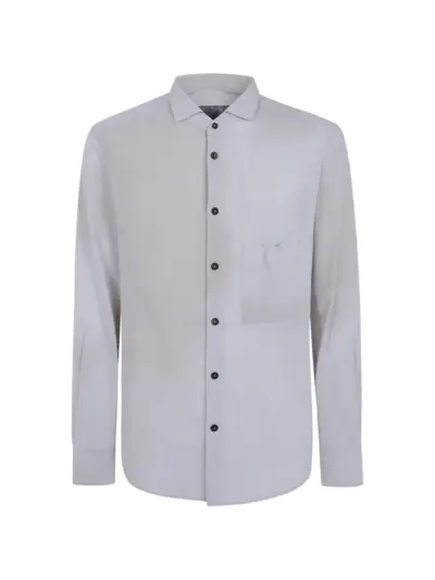 Ziggy Chen patch-pocket cotton shirt - Neutrals