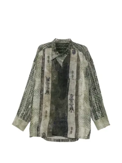 Ziggy Chen printed shirt - Green