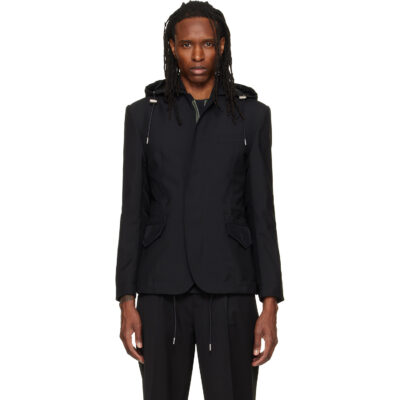 sacai Black Suiting x Nylon Twill Blazer
