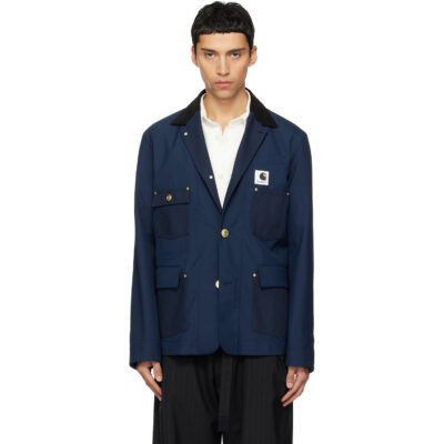 sacai Navy Carhartt WIP Edition Suiting & Duck Blazer