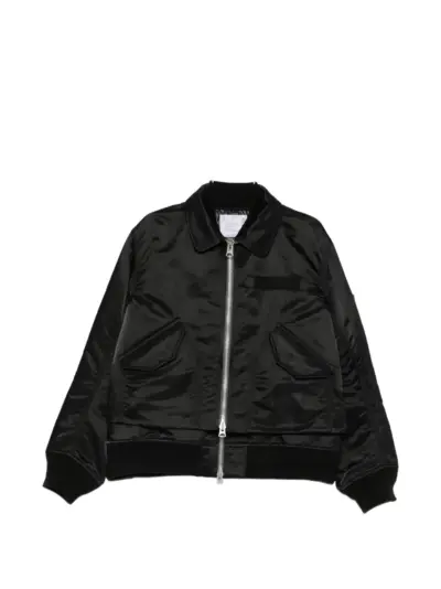 sacai long-sleeve zip-fastening jacket - Black